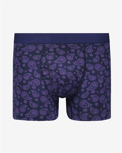 Erkek Boxer Paisley Desen Lacivert