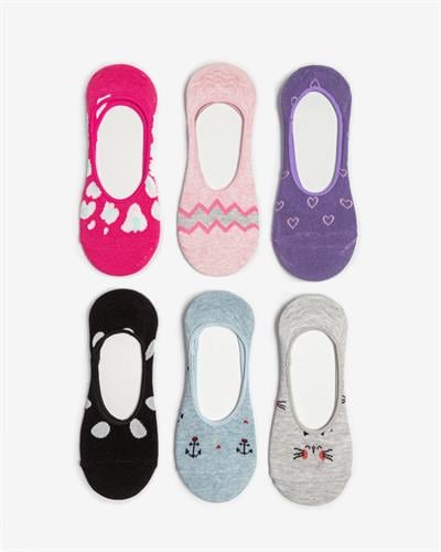 Kadın 6lı Babet Çorapları Renkli 