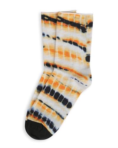 Kadın Roll Top Lastiksiz Batik Desen Turuncu