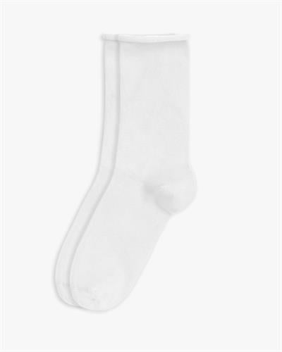 Kadın Roll Top Lastiksiz Bambu Çorap Beyaz