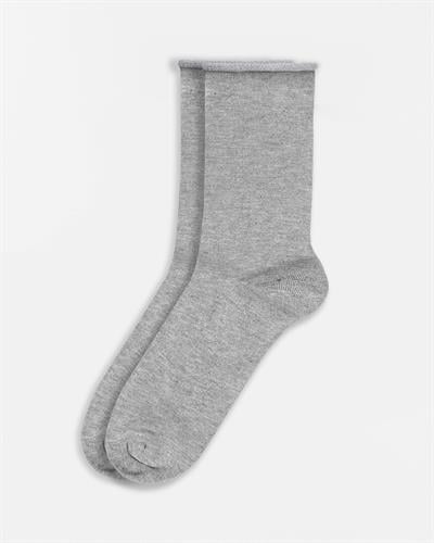Kadın Roll Top Lastiksiz Bambu Çorap Gri