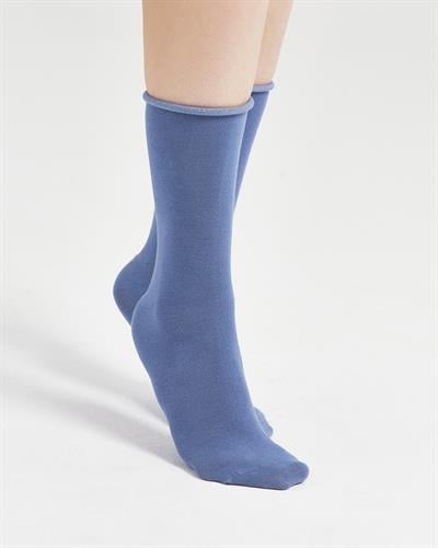 Kadın Roll Top Lastiksiz Bambu Çorap İndigo