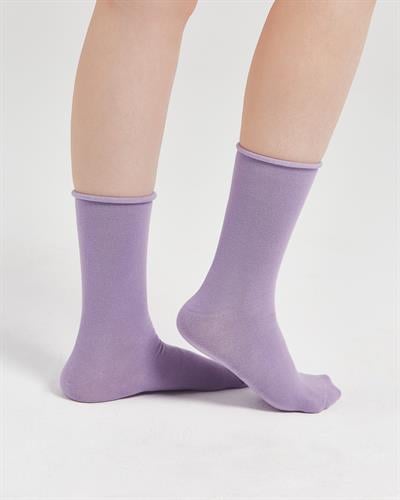 Kadın Roll Top Lastiksiz Bambu Çorap Lila