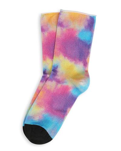 Kadın Roll Top Lastiksiz Batik Desen Soft Renkler