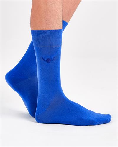 Saks Renkli Düz Merserize Çorap