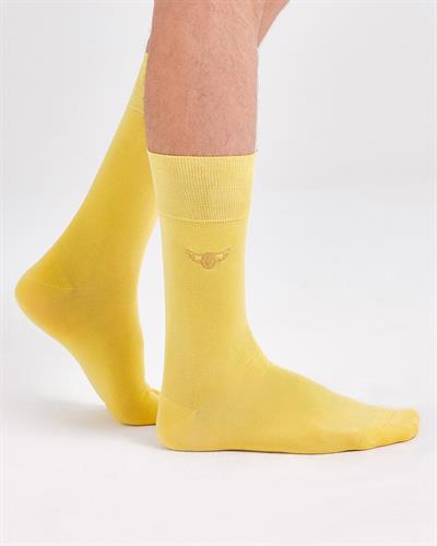 Sarı Renkli Düz Merserize Çorap