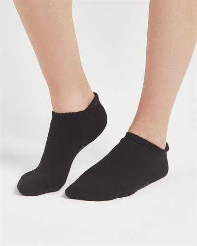 Kadın Dikişsiz Taban Altı Baskılı Havlu Patik Siyah