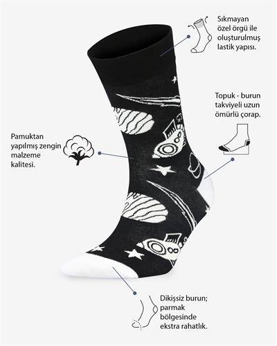 Space Vibes Eşi Farklı Çorap