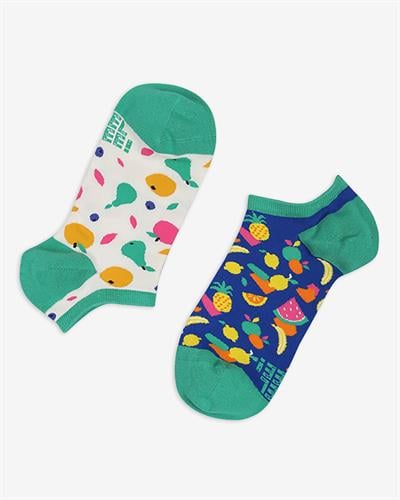 Tutti Frutti Desenli Çok Renkli Eşi Farklı Kısa Patik Bilek Çorap