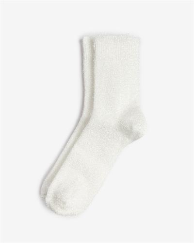 Kadın Tüylü Simli Çorap Beyaz