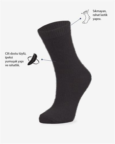Kadın Tüylü Simli Çorap Siyah