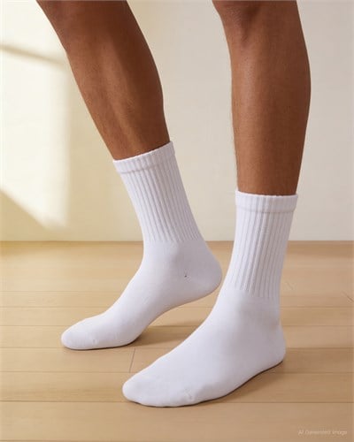 Unisex Fitilli Tenis Çorabı Beyaz