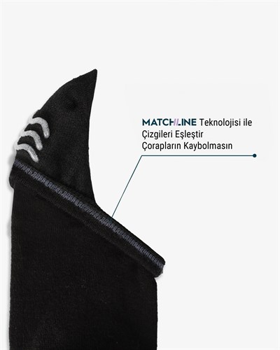 Unisex Premium Dikişsiz Görünmez Bambu Çorap Siyah 