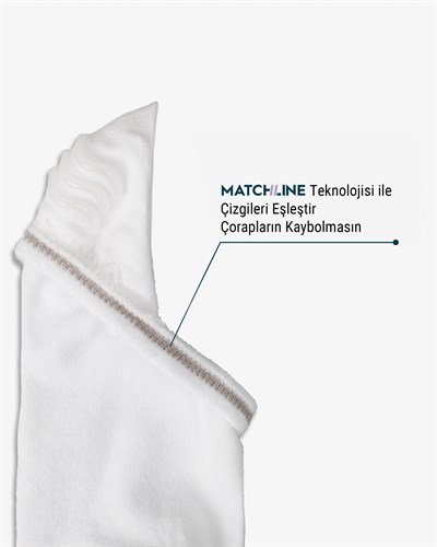 Unisex Premium Dikişsiz Görünmez Bambu Çorap Beyaz