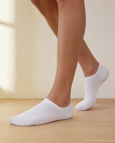Unisex Premium Dikişsiz Görünmez Çorap Beyaz