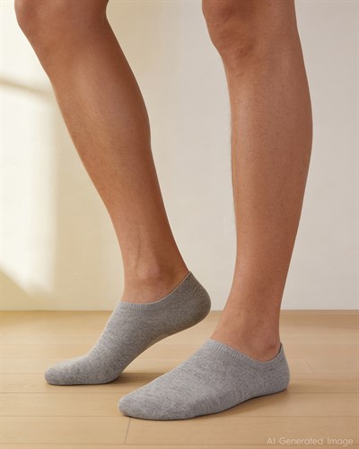Unisex Premium Dikişsiz Görünmez Çorap Gri