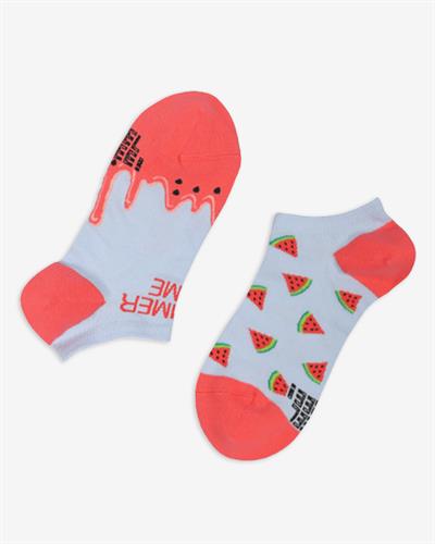 Water Melon Desenli Çok Renkli Eşi Farklı Kısa Patik Bilek Çorap