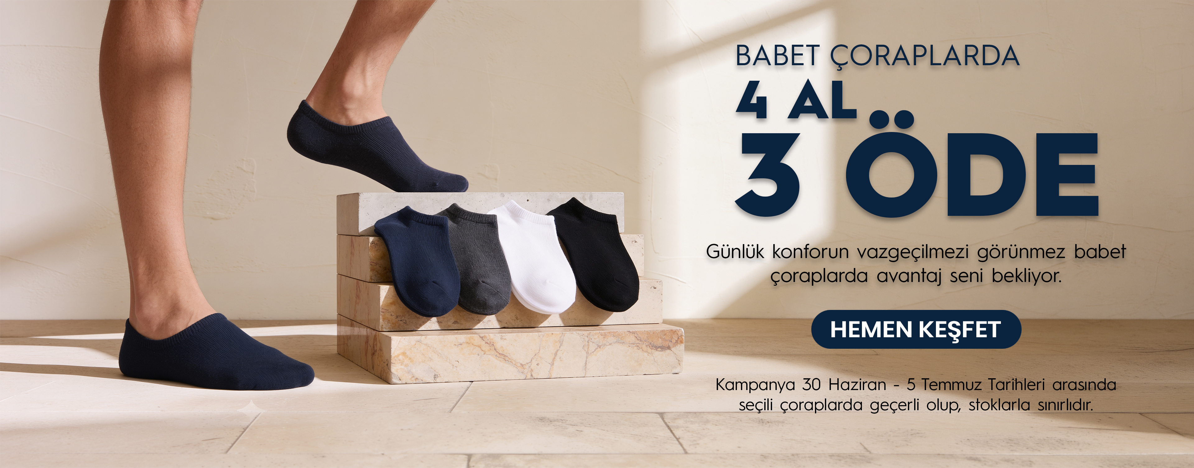 Babet Çoraplarda 4 Al 3 Öde