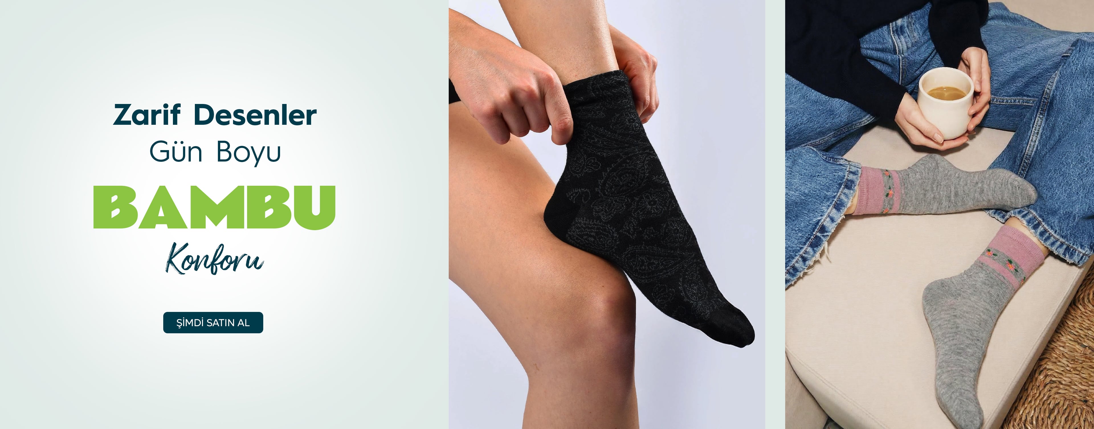 desenli bambu çoraplar