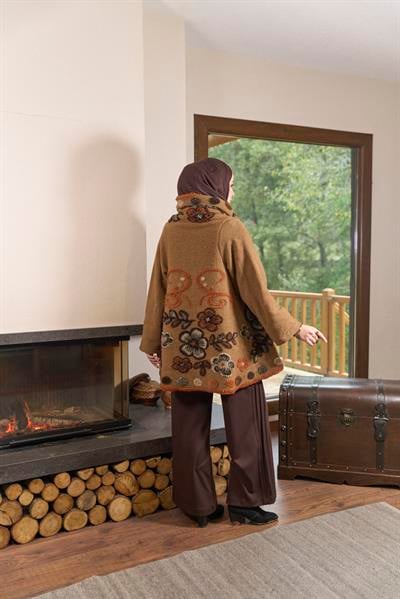 21052 Keçe Ceket-Kiremit