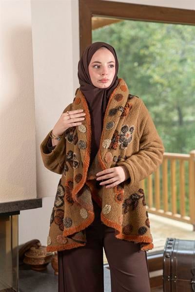 21052 Keçe Ceket-Kiremit