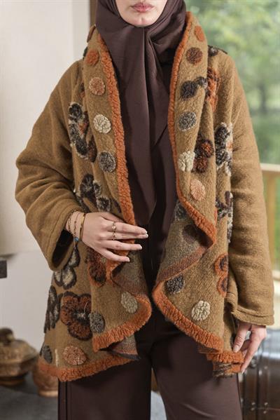 21052 Keçe Ceket-Kiremit