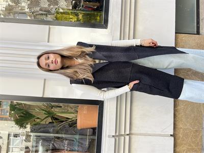 Buklet Sıfır Kol Yelek Siyah