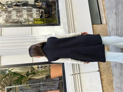 Buklet Sıfır Kol Yelek Siyah