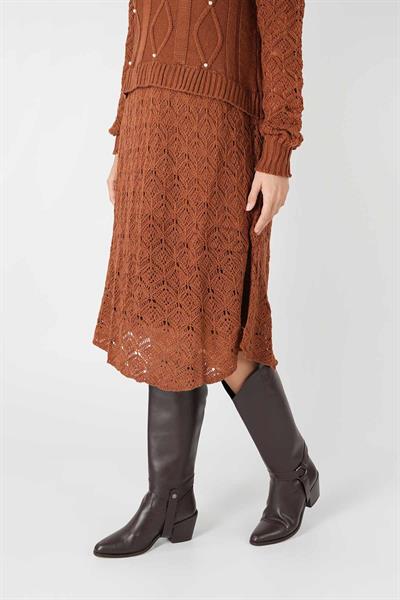 İnci Detaylı Triko Tunik (Kiremit)