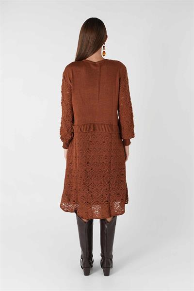 İnci Detaylı Triko Tunik (Kiremit)