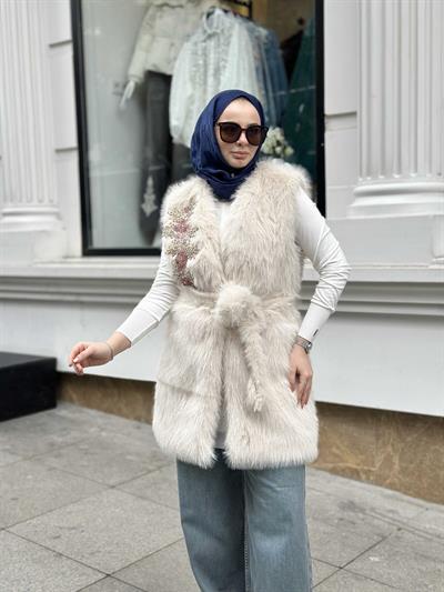 Kisya Yelek Pudra İşlemeli