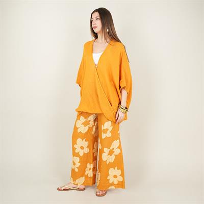 Limon Çiceği Keten Tunik Turuncu