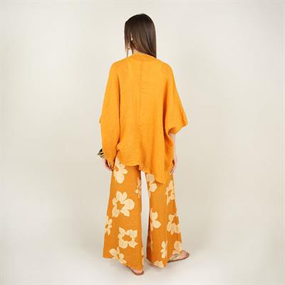 Limon Çiceği Keten Tunik Turuncu