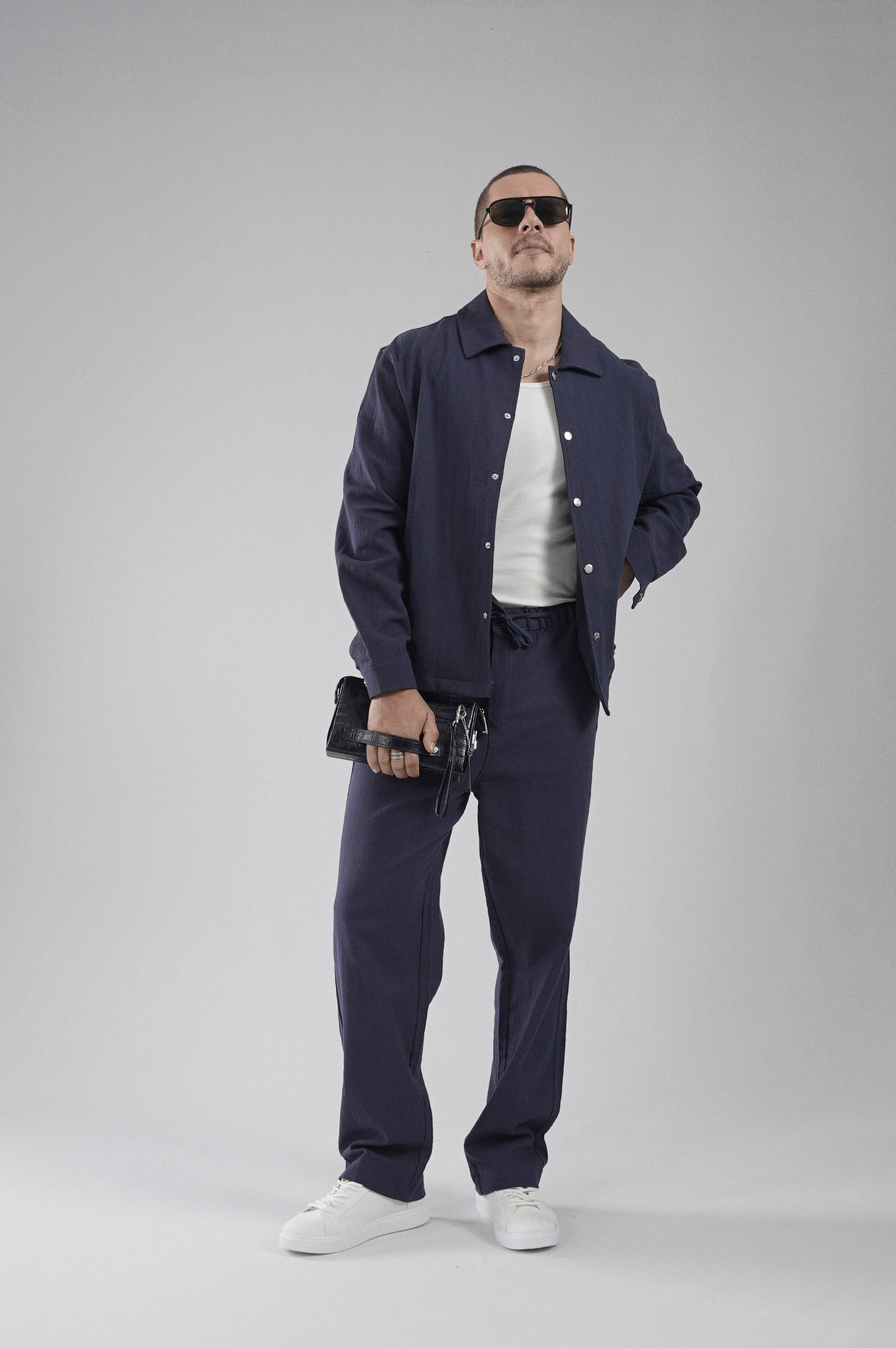 Baggy Kalıp Pamuklu Keten Klasik Pantolon