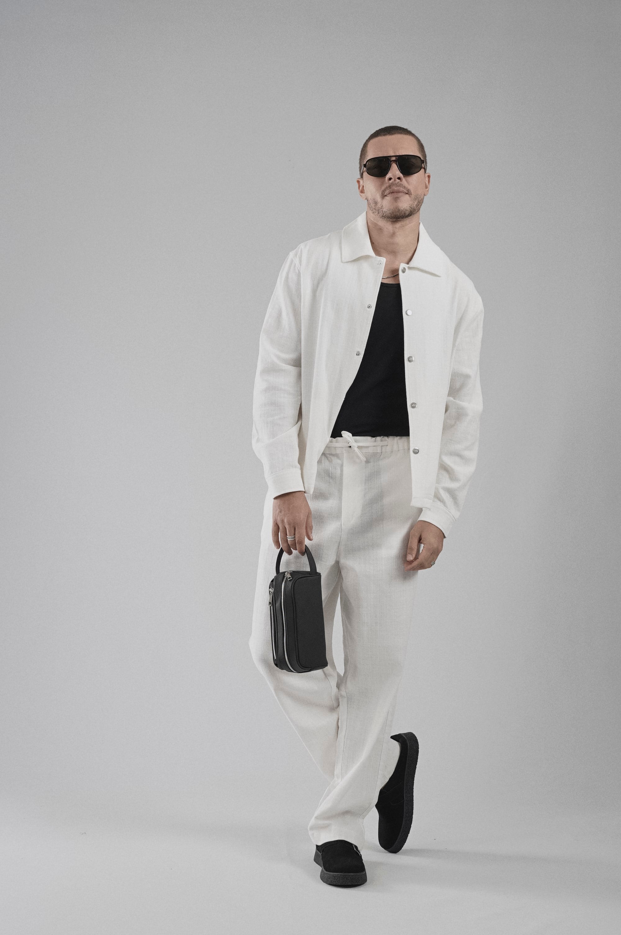 Baggy Kalıp Pamuklu Keten Klasik Pantolon