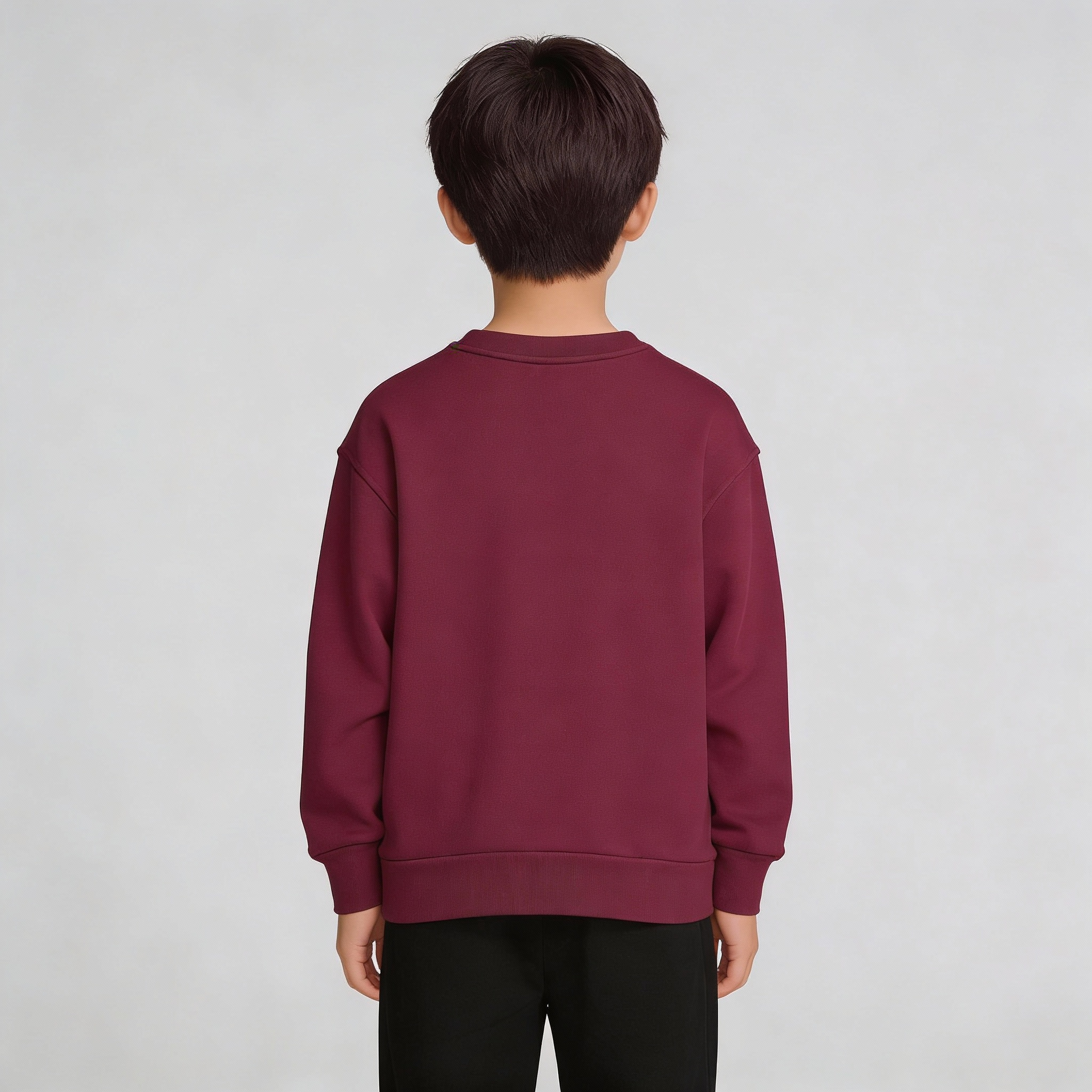 Bisiklet Yaka Nakışlı Oversize Kalıp Çocuk Sweatshirt