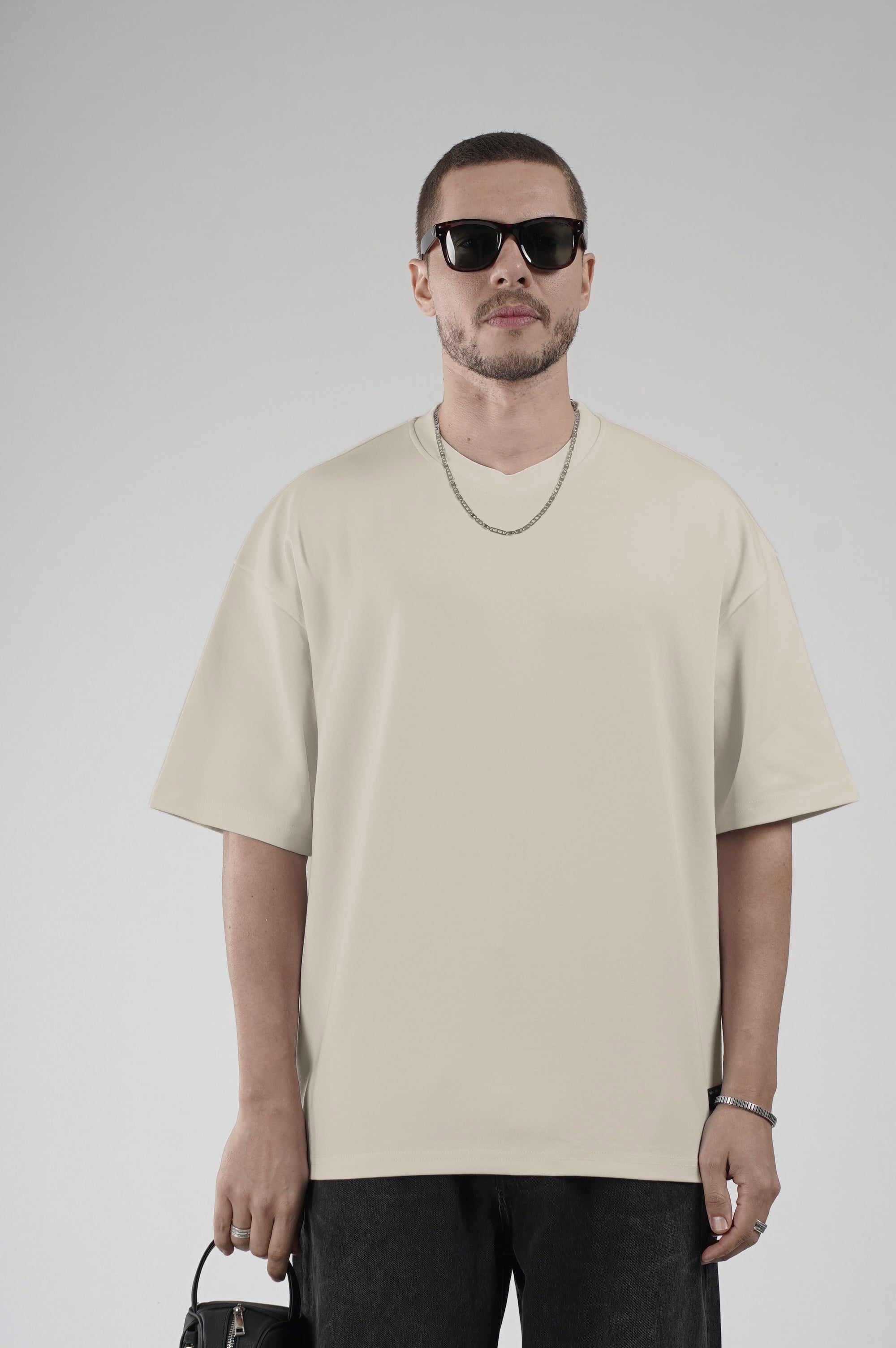 Bisiklet Yaka Oversize Erkek Süprem Tişört