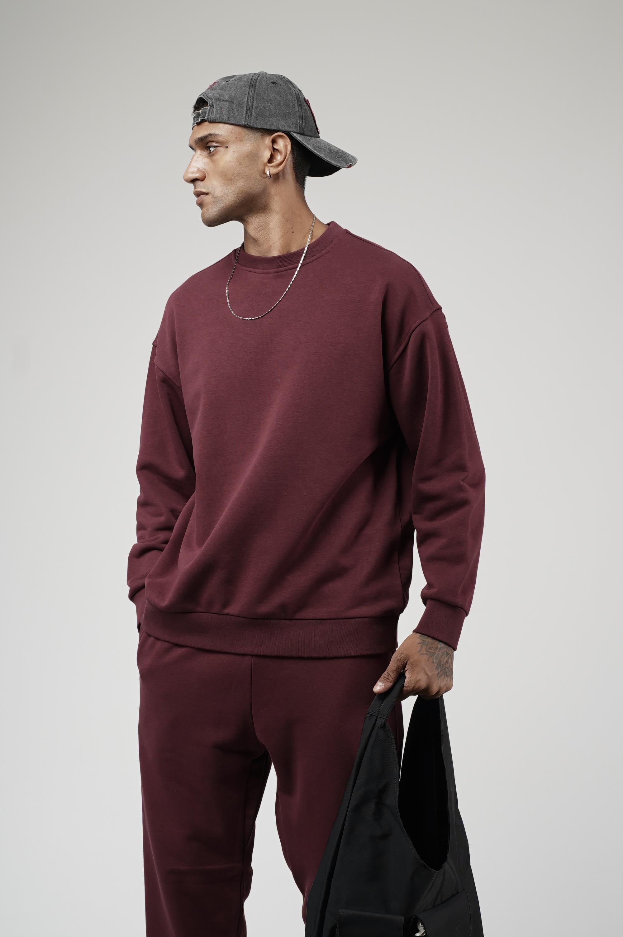 Bisiklet Yaka Oversize Kalıp Sweat Pantolon Alt Üst Takım
