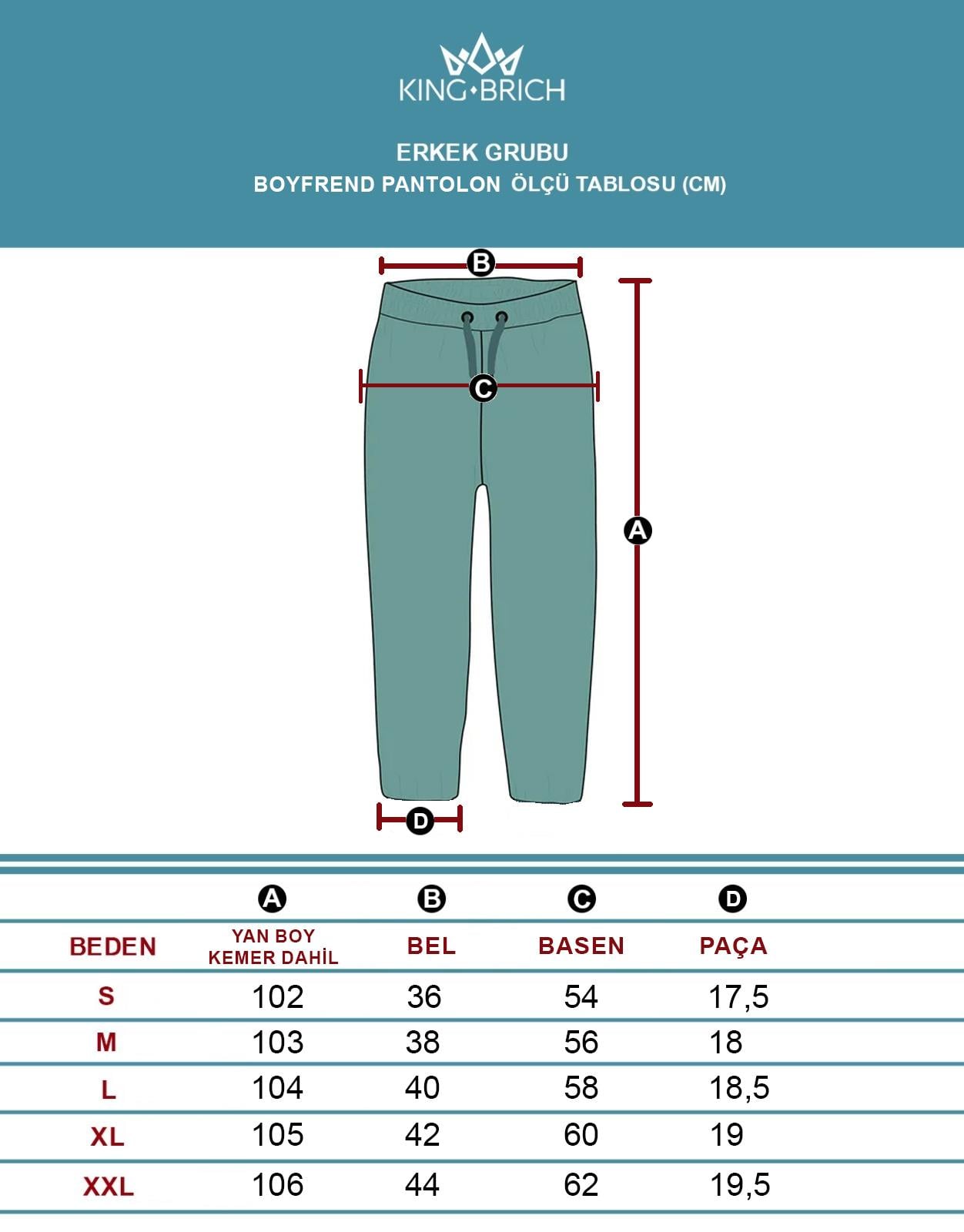Boyfriend Kalıp Beli Lastikli Cepli Erkek Gabardin Pantolon