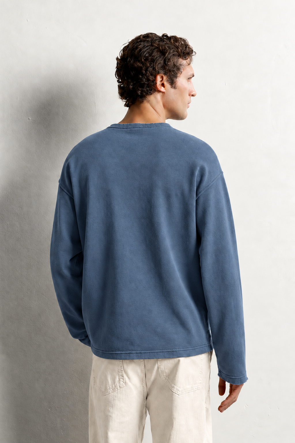 Erkek Basic Pis Yaka Oversize Sweatshirt