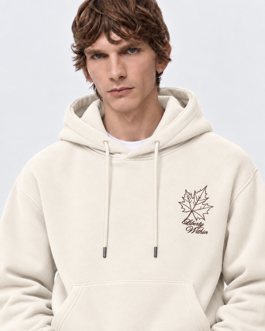 Erkek Oversize İçi Şardonlu Kapüşonlu Patch Baskılı Sweatshirt