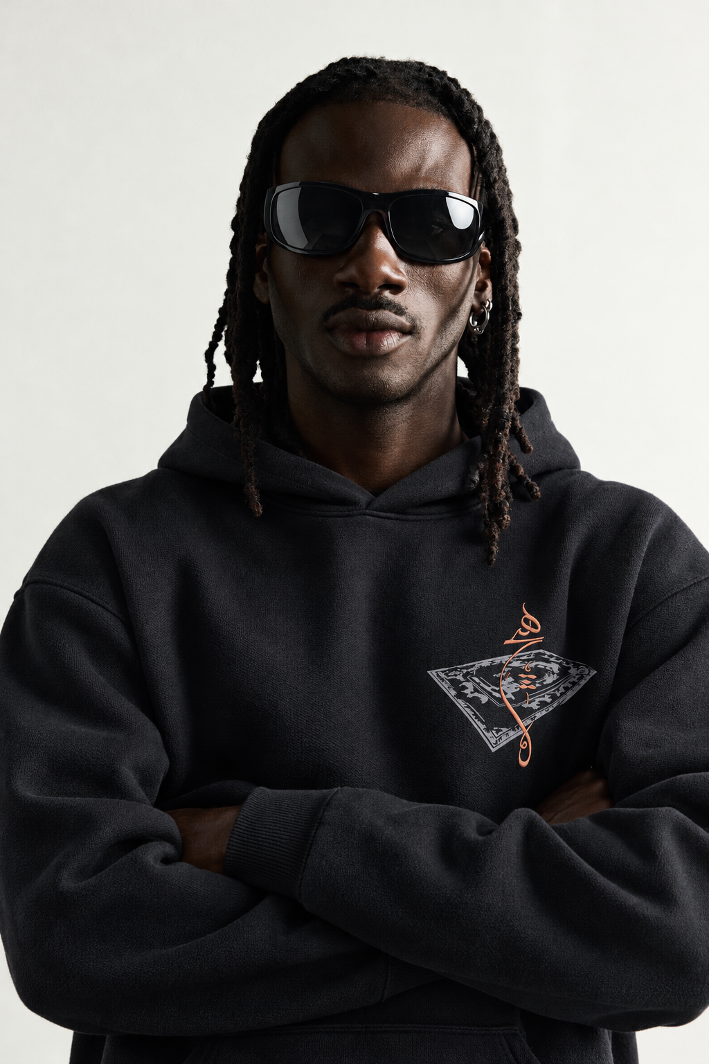 Erkek Patch Baskılı Nakışlı Şardonlu Kapüşonlu Oversize Sweatshirt
