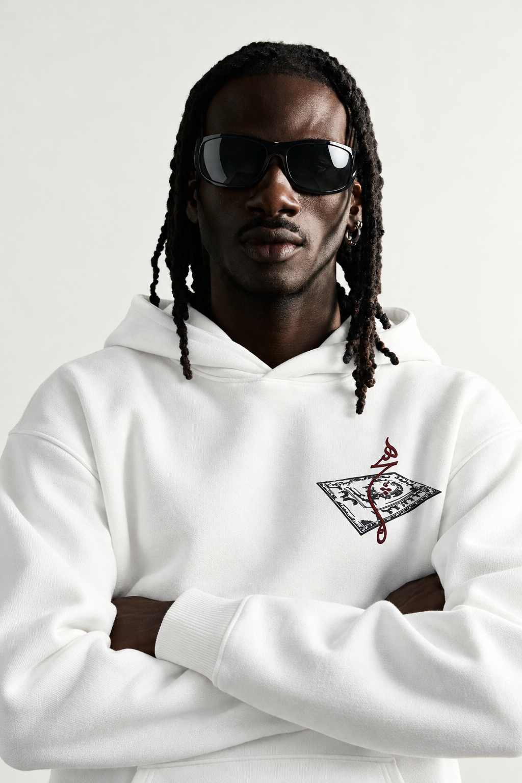 Erkek Patch Baskılı Nakışlı Şardonlu Kapüşonlu Oversize Sweatshirt