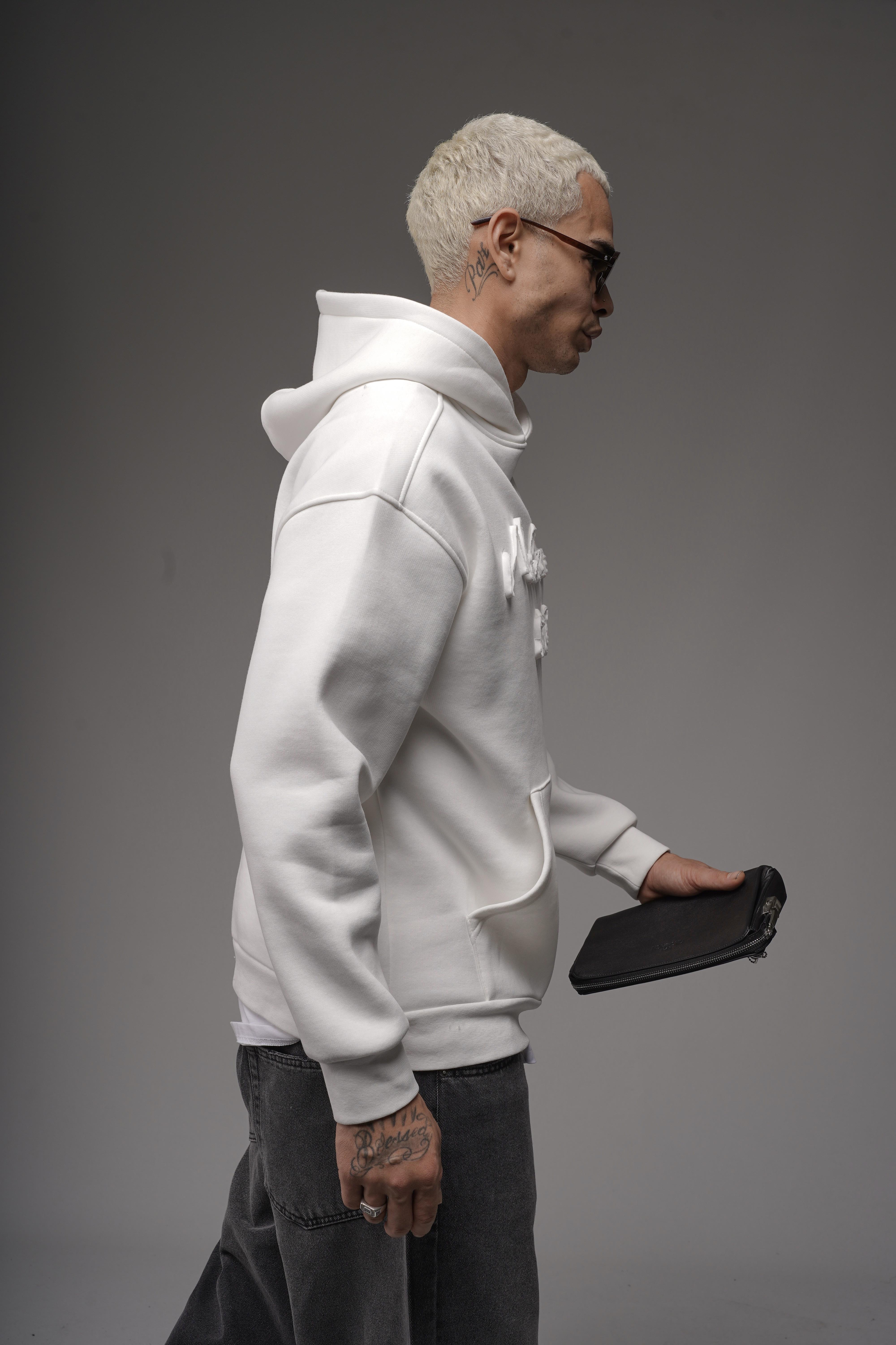 Kapüşonlu Önü Biye Kordoneli Hoodie Sweatshirt