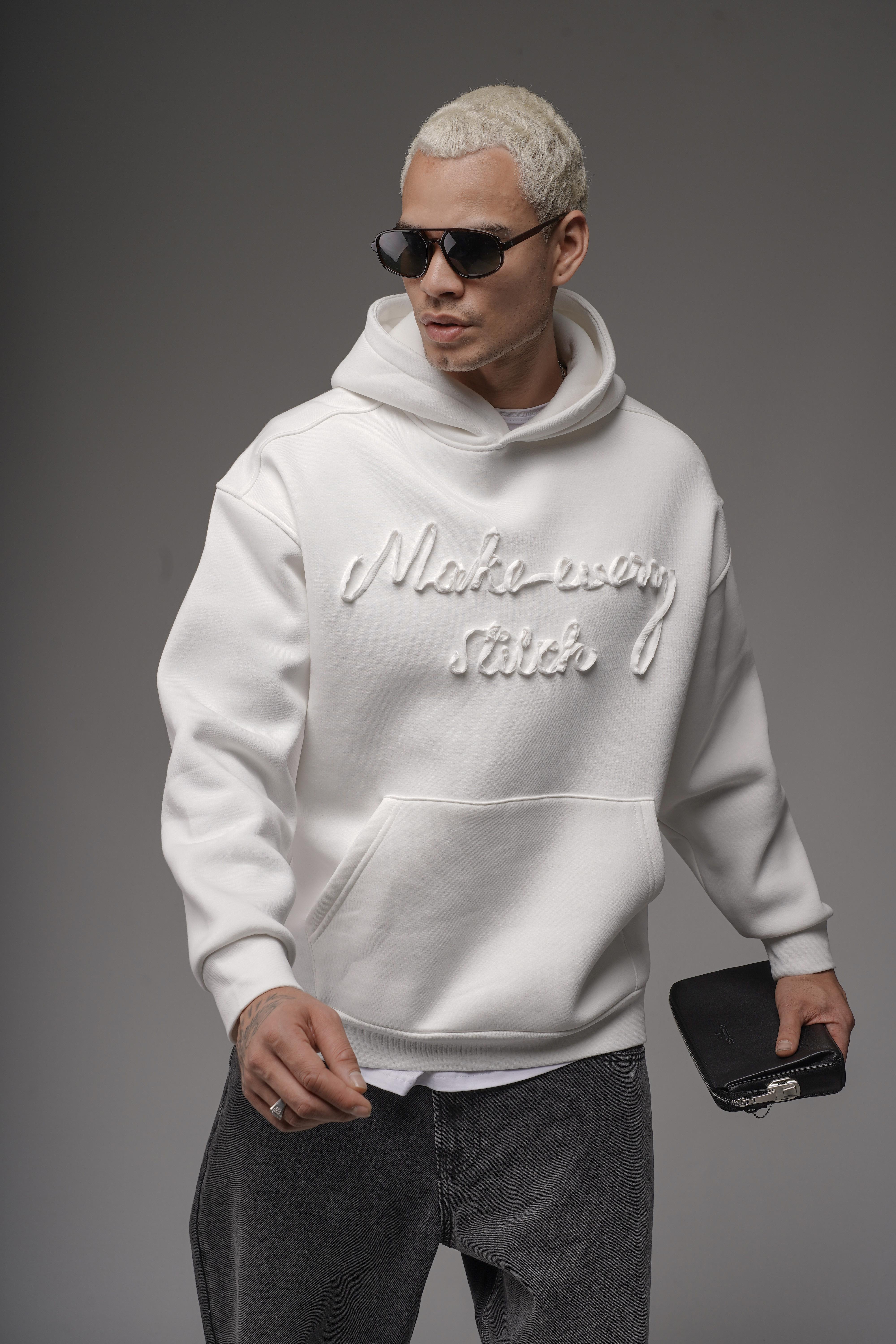 Kapüşonlu Önü Biye Kordoneli Hoodie Sweatshirt