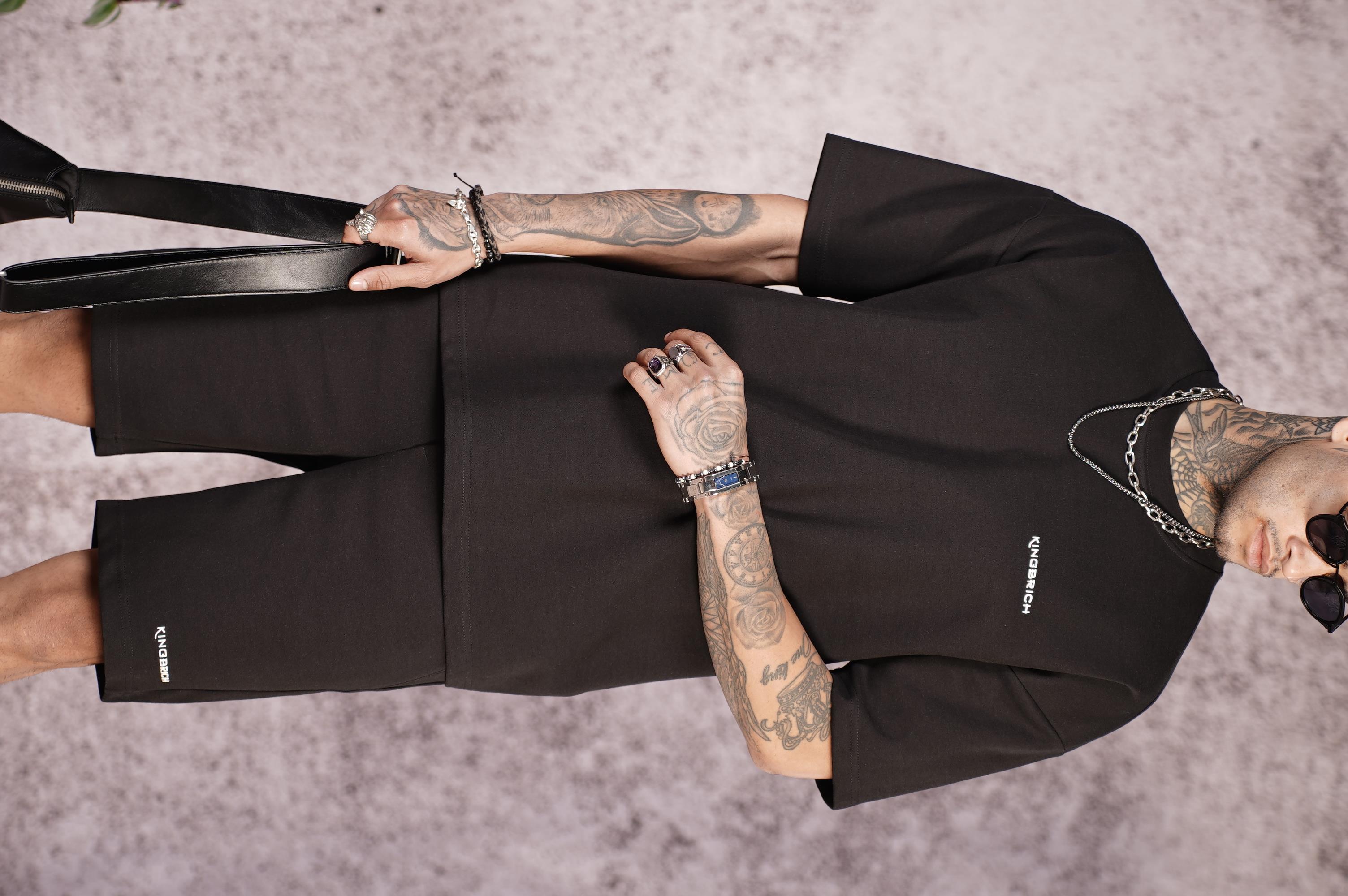 King Brich Baskılı Oversize Kalıp Unisex Şort Takım