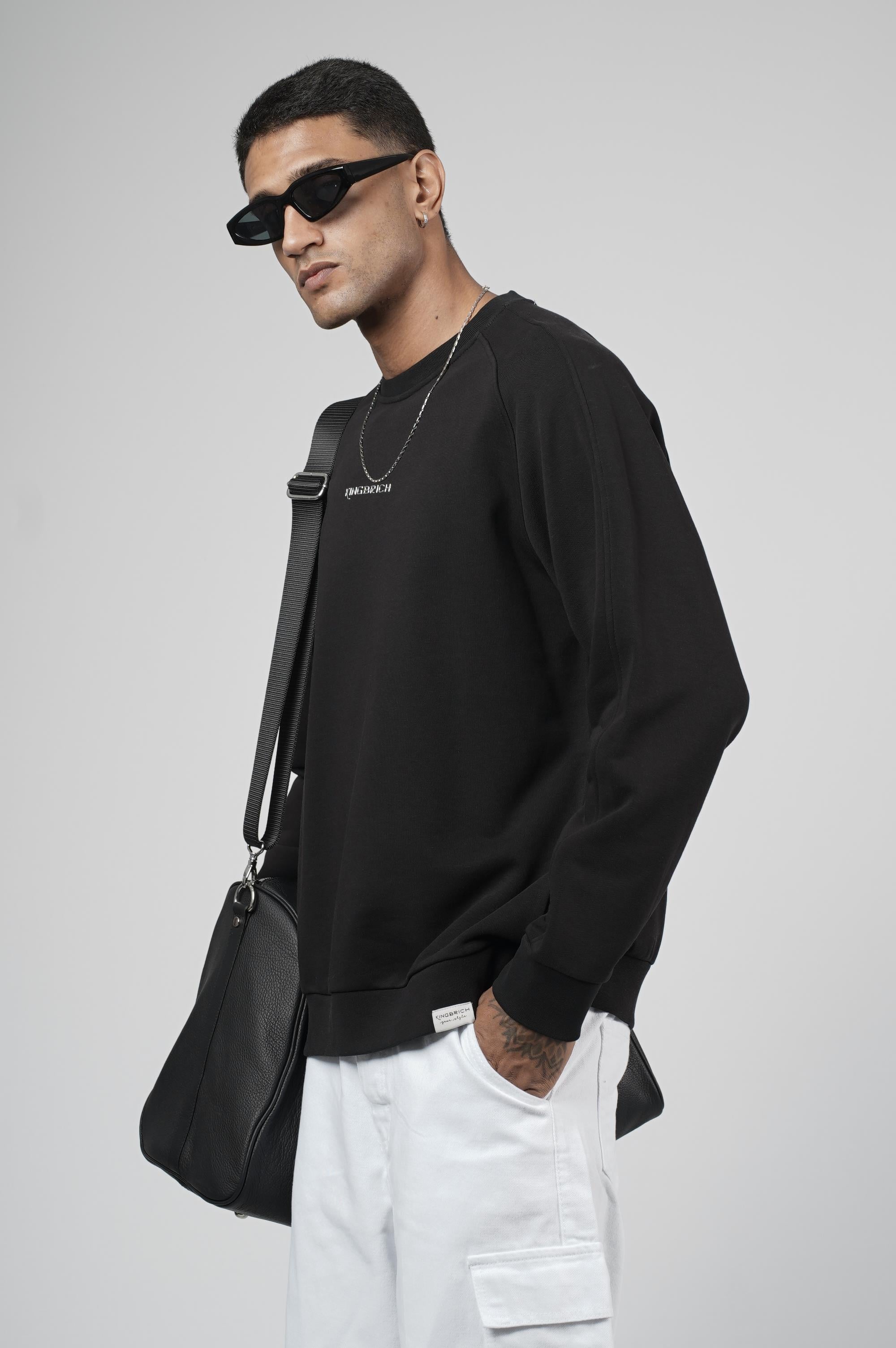 Kingbrich Baskılı Reglan Kol Oversize Kesim Sweatshirt