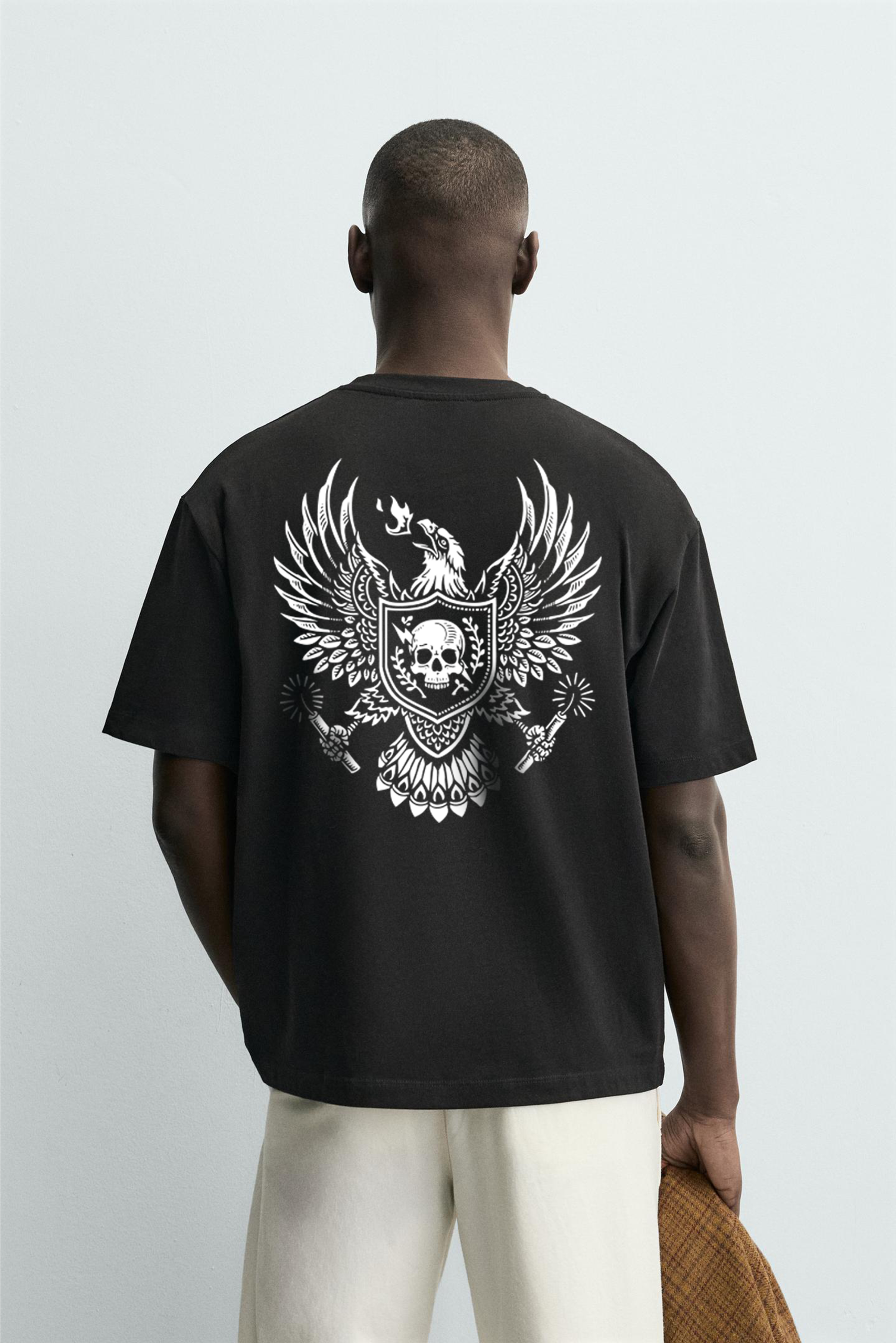 Kingbrich Eagle Baskılı Oversize Kalıp Erkek Tişört