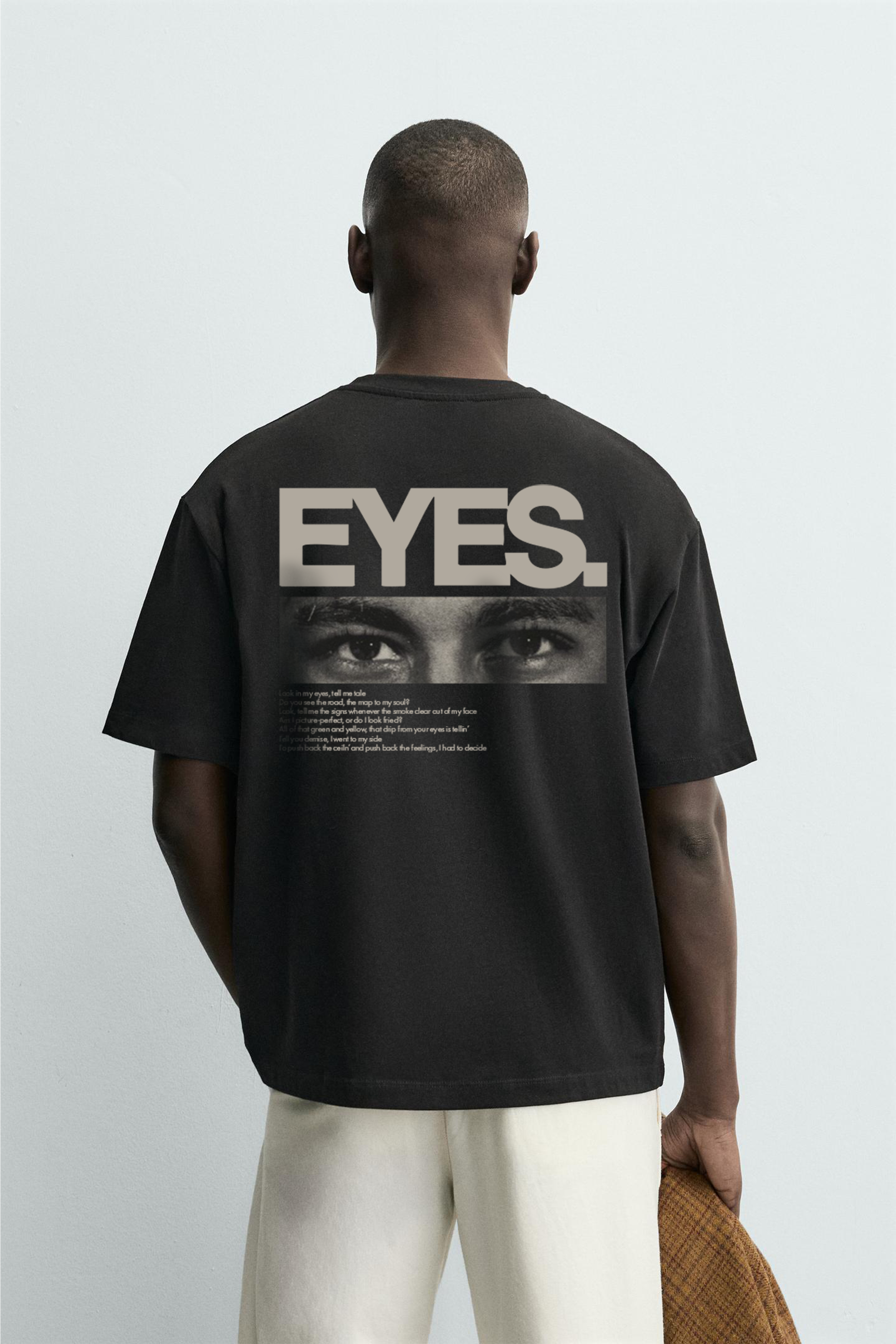 Kingbrich Eyes Baskılı Oversize Kalıp Erkek Tişört
