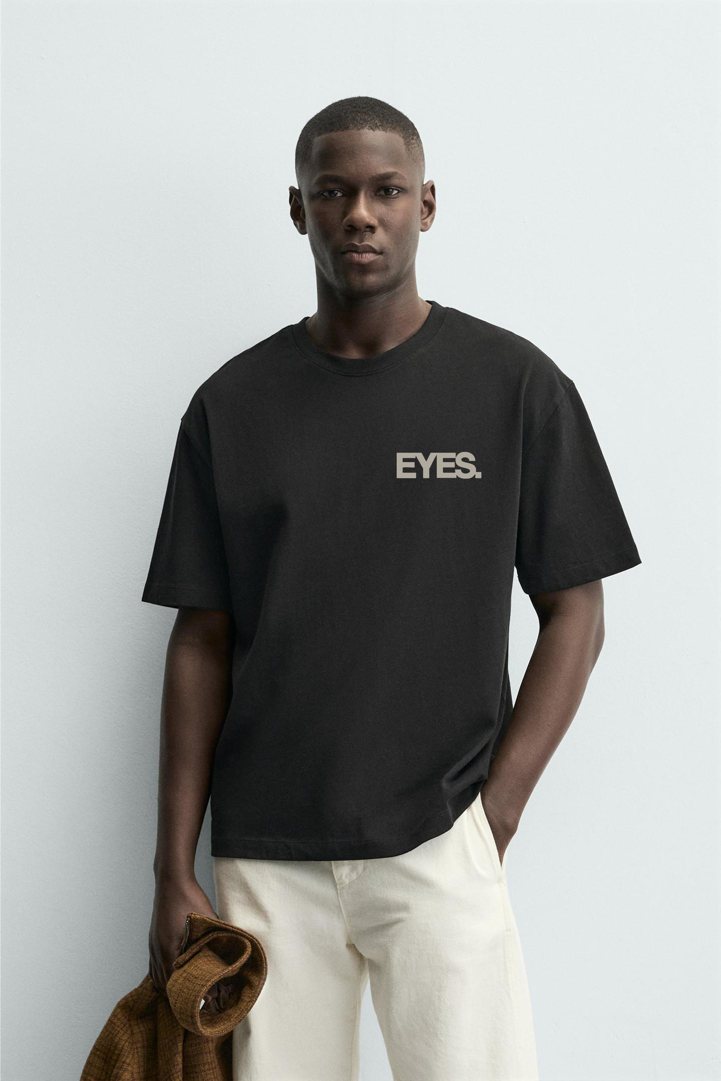 Kingbrich Eyes Baskılı Oversize Kalıp Erkek Tişört